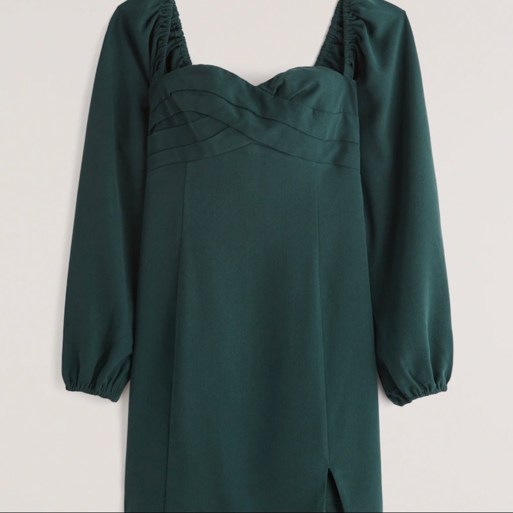 A&F Long- Sleeved Draped Bodice Mini Dress